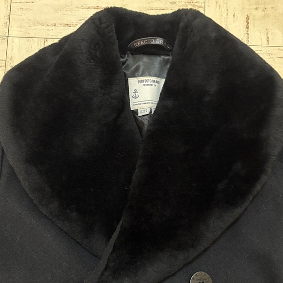Men's Black Double-Breasted Coat - Picture 3 of 15